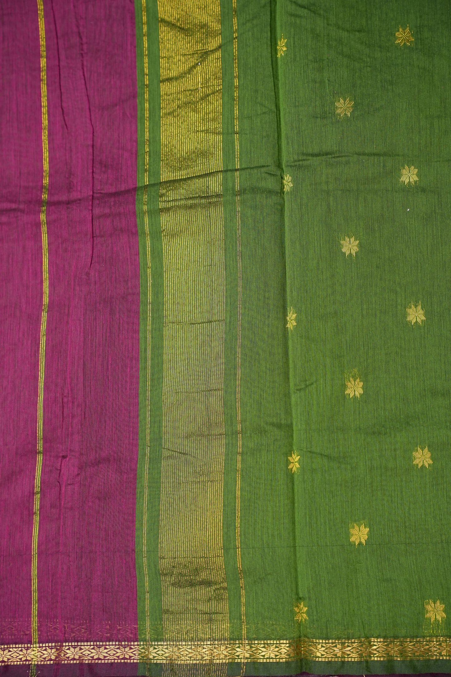 Maheshwari Silk Cotton Saree - Wine
