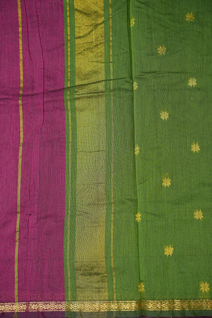 Maheshwari Silk Cotton Saree - Wine