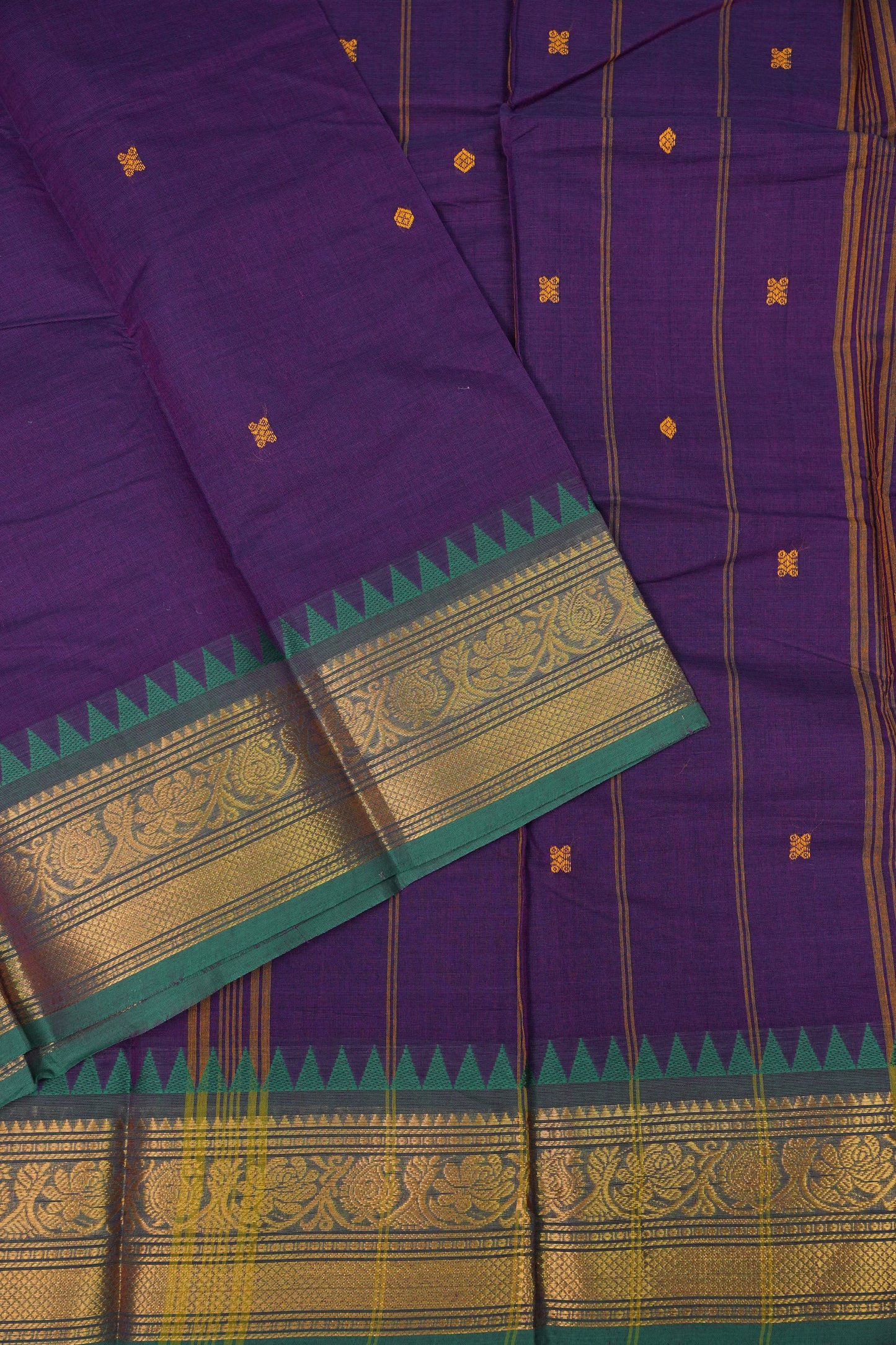 Kanchi Cotton Sarees - Purple & Blue