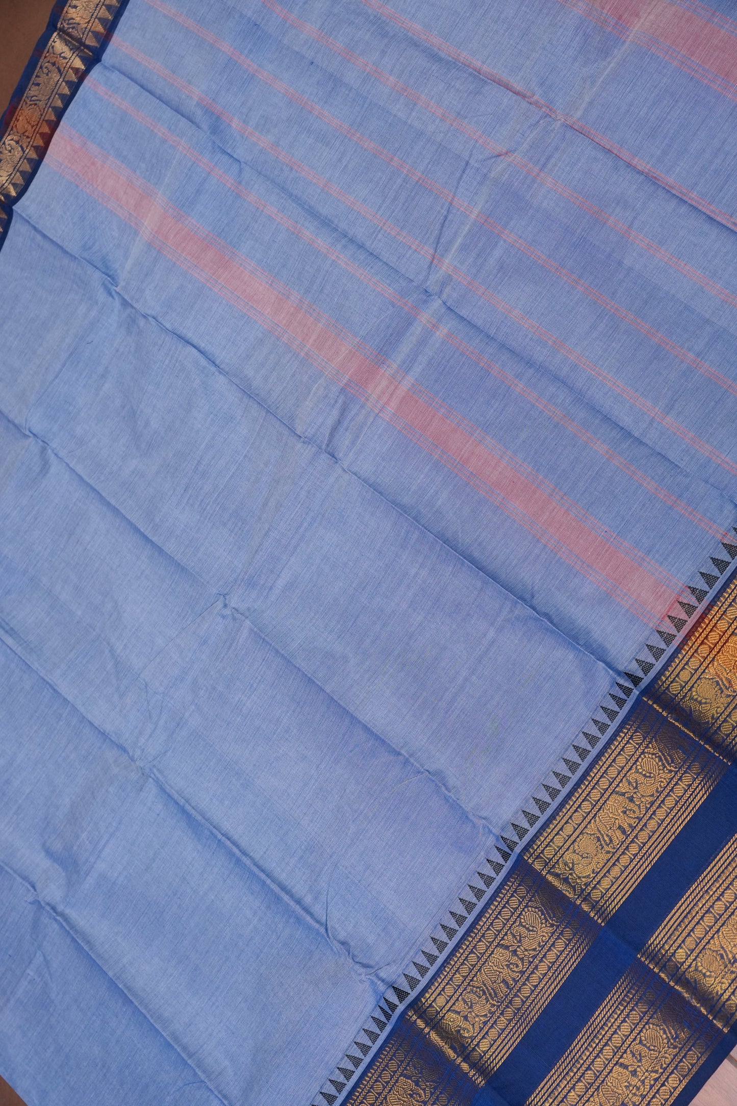 Kanchi Cotton Sarees - Bluish Grey & Blue