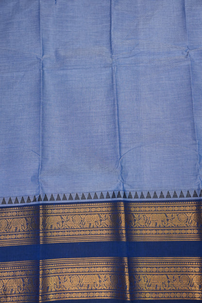 Kanchi Cotton Sarees - Bluish Grey & Blue