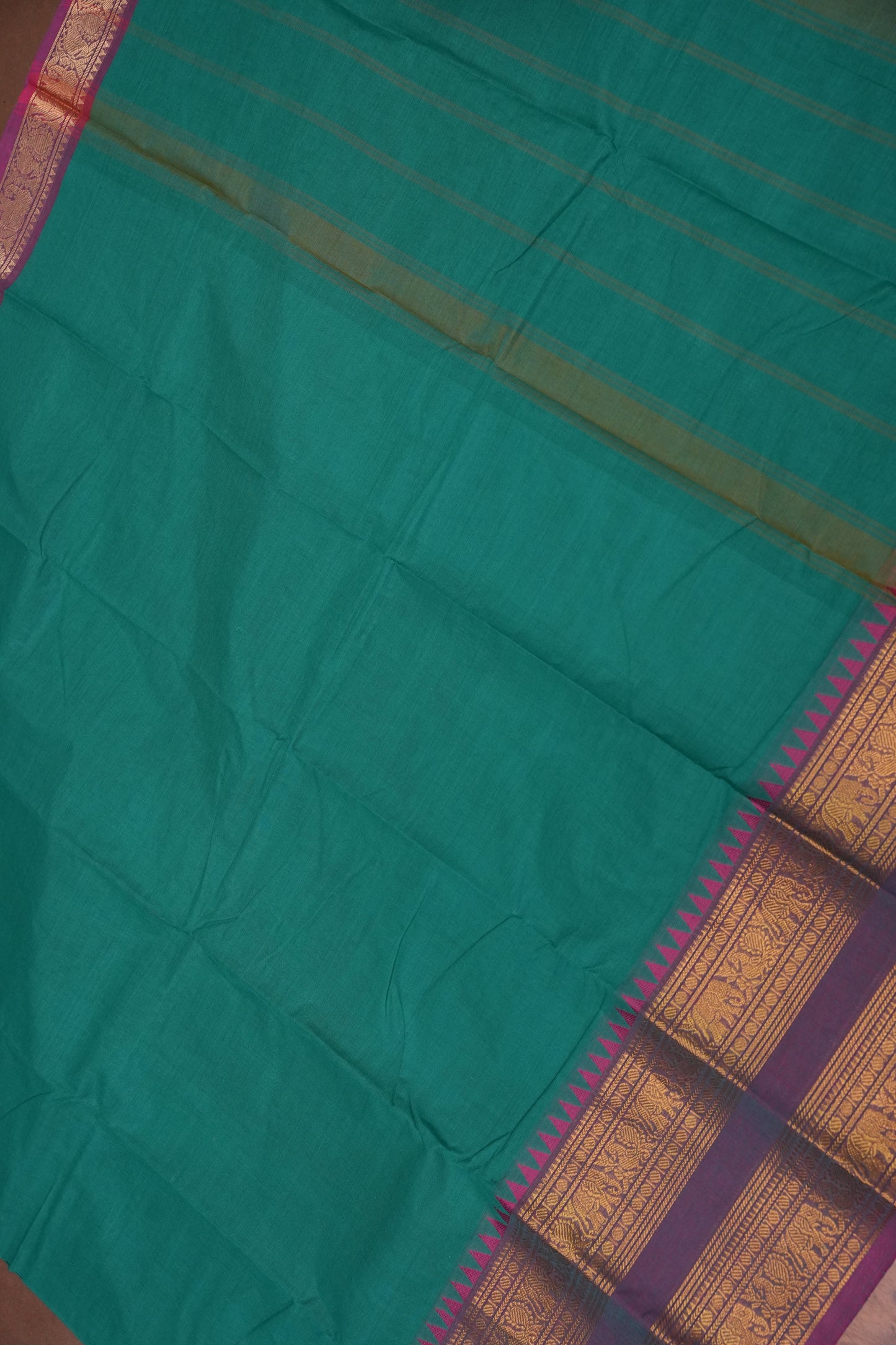 Kanchi Cotton Sarees - Turquoise Green