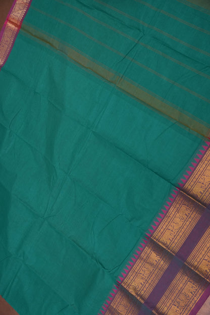 Kanchi Cotton Sarees - Turquoise Green