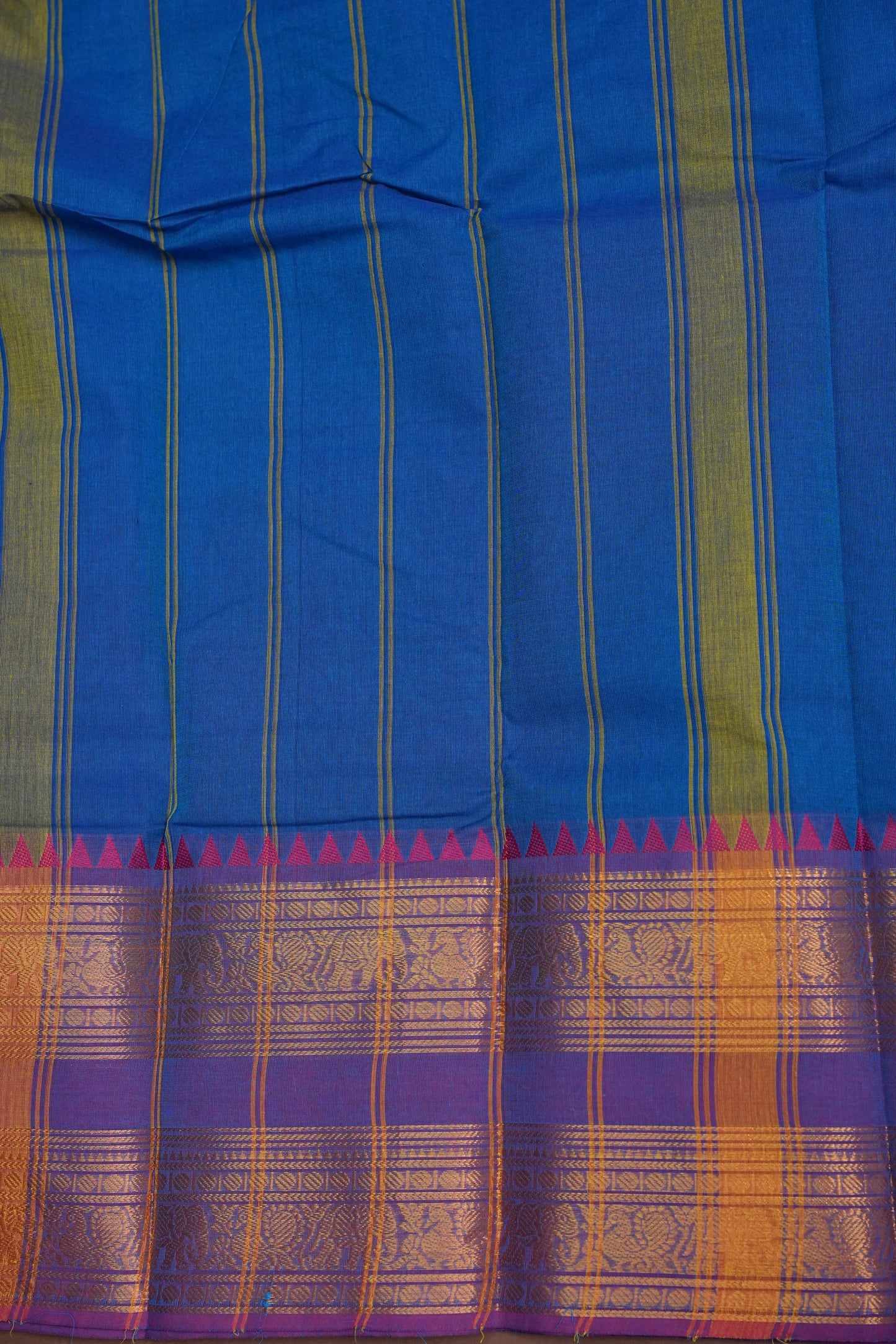 Kanchi Cotton Sarees - Ink Blue & Purple