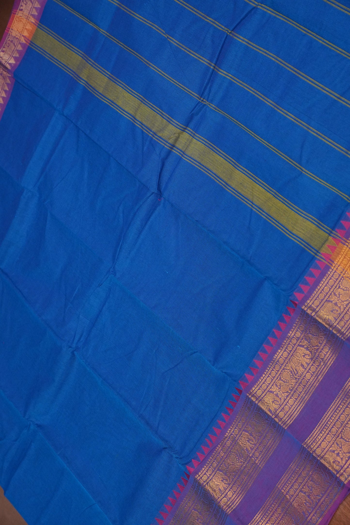 Kanchi Cotton Sarees - Ink Blue & Purple