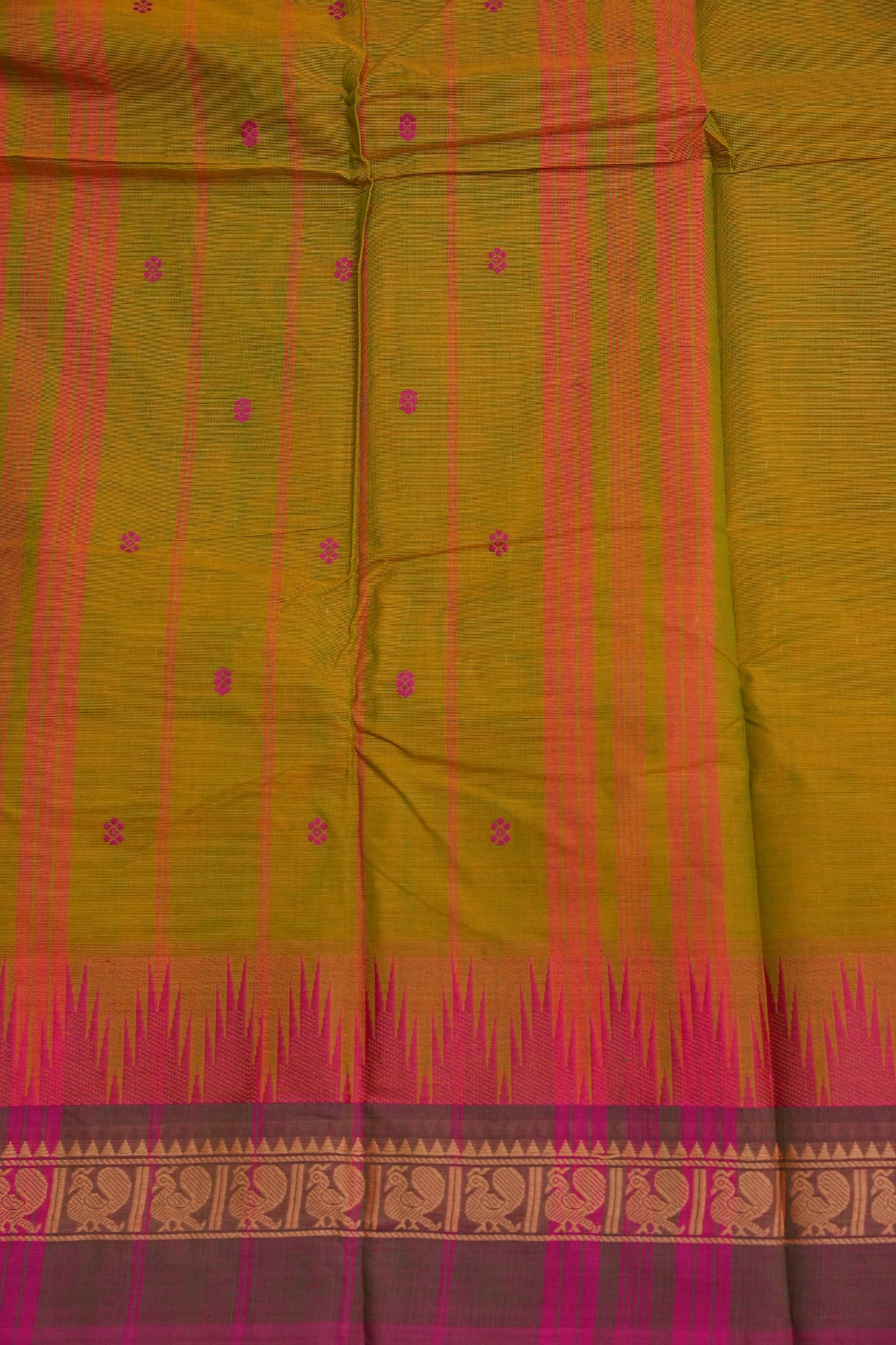 Kanchi Cotton Sarees - Mustard Yellow