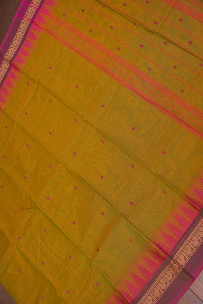 Kanchi Cotton Sarees - Mustard Yellow