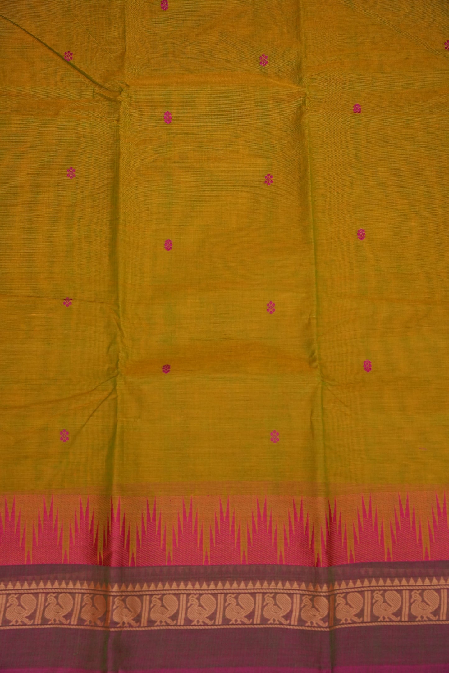 Kanchi Cotton Sarees - Mustard Yellow