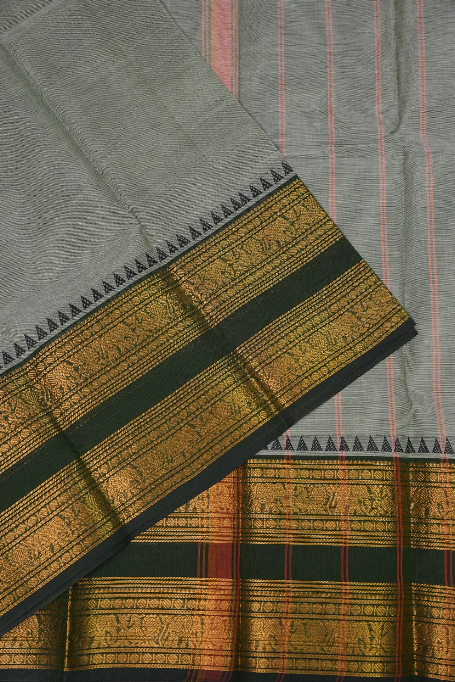 Kanchi Cotton Sarees - Grey
