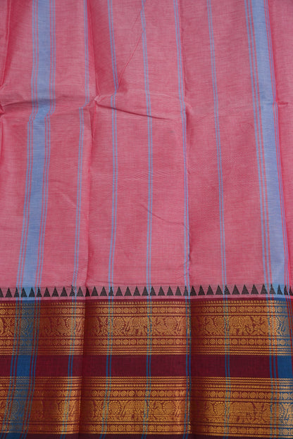 Kanchi Cotton Sarees - Salmon Pink