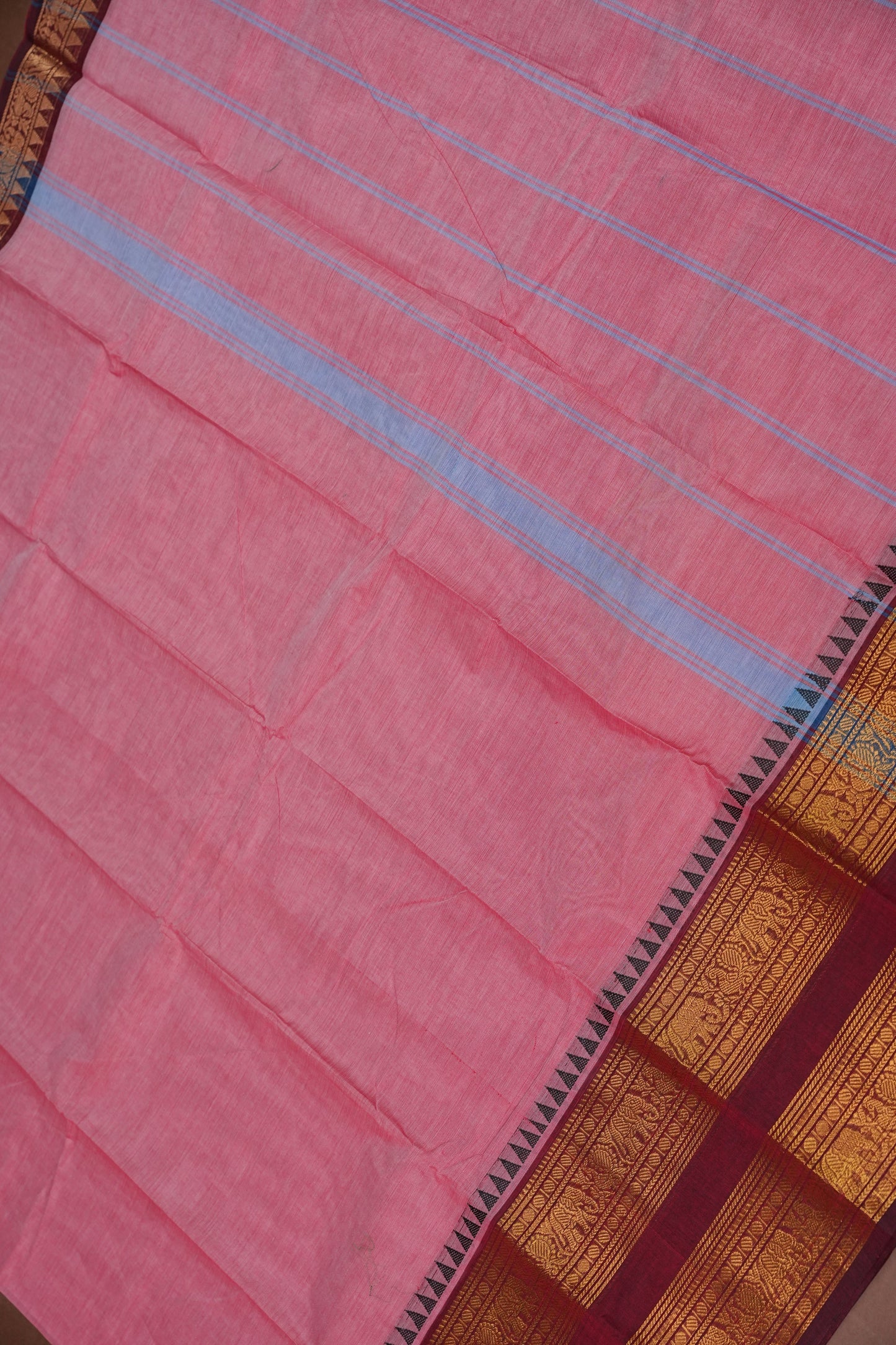 Kanchi Cotton Sarees - Salmon Pink