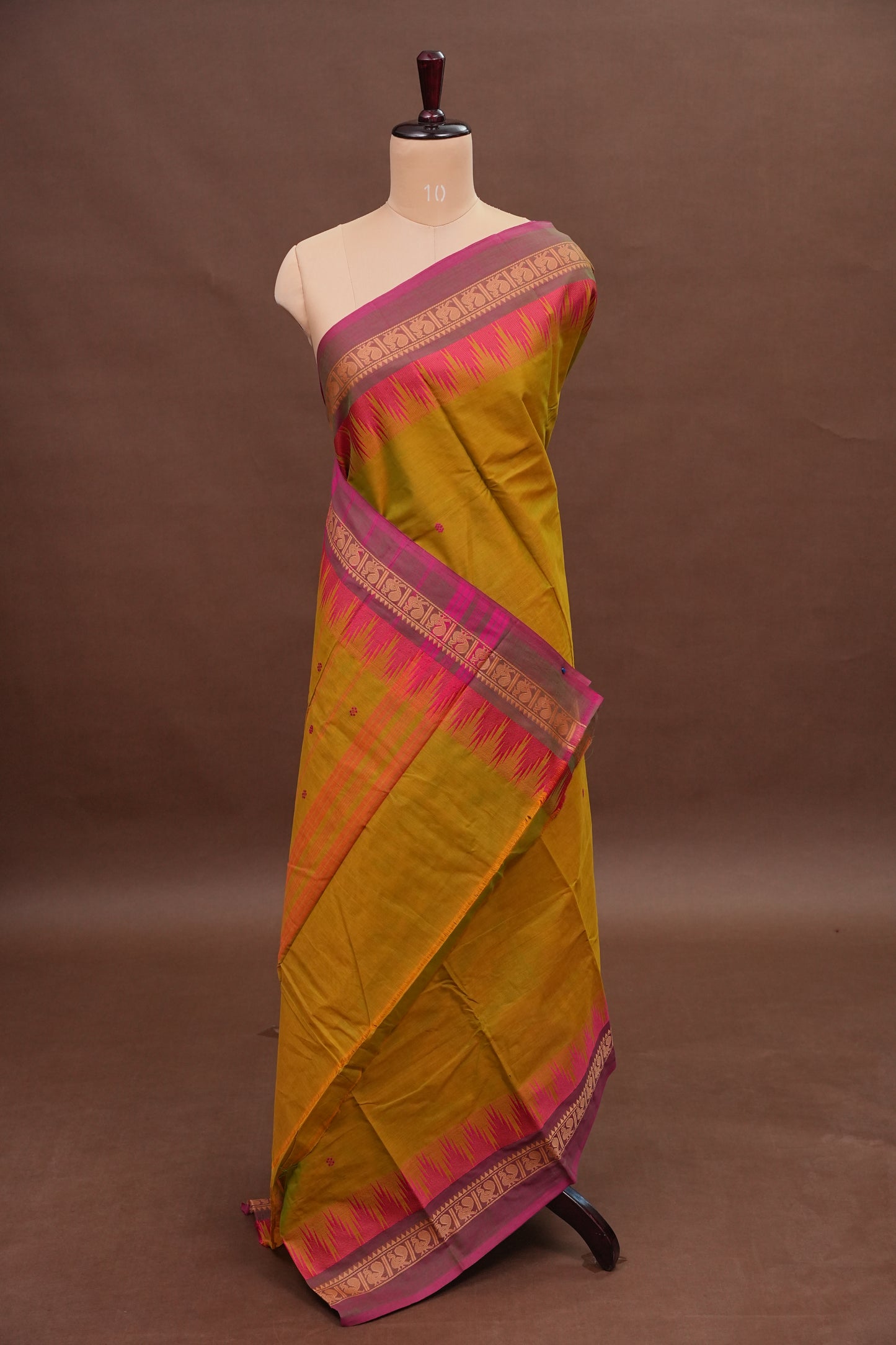 Kanchi Cotton Sarees - Mustard Yellow