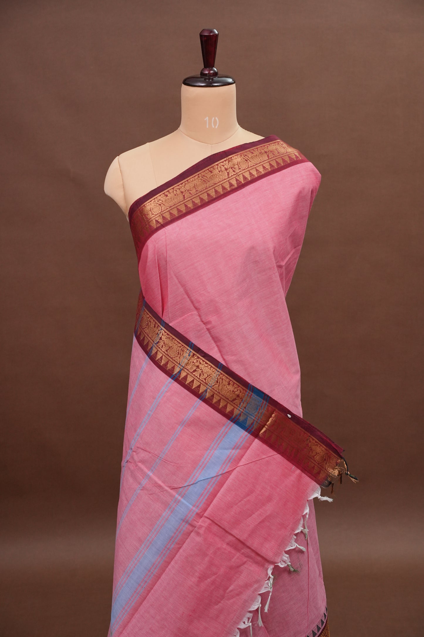 Kanchi Cotton Sarees - Salmon Pink