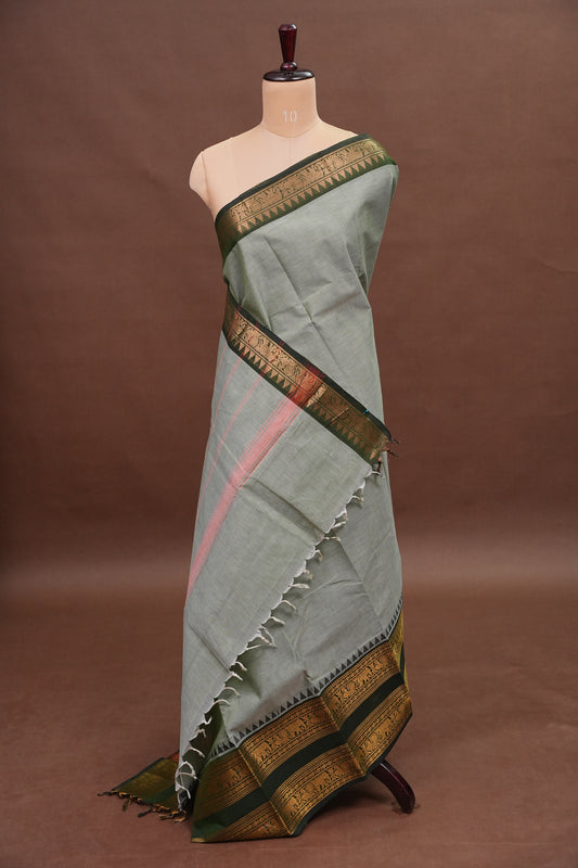 Kanchi Cotton Sarees - Grey