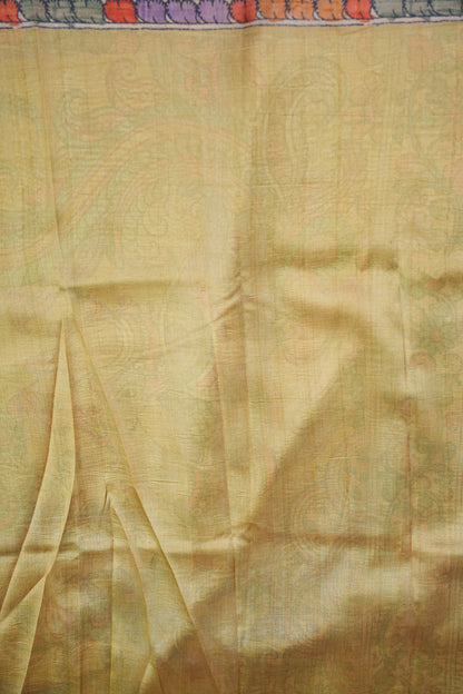 Tussar Silk Saree with Floral Kalamkari Digital Print – Lavender