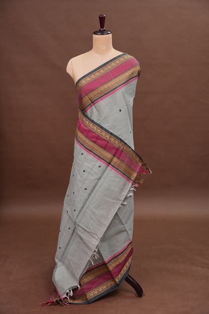 Kanchi Cotton Sarees - Grey