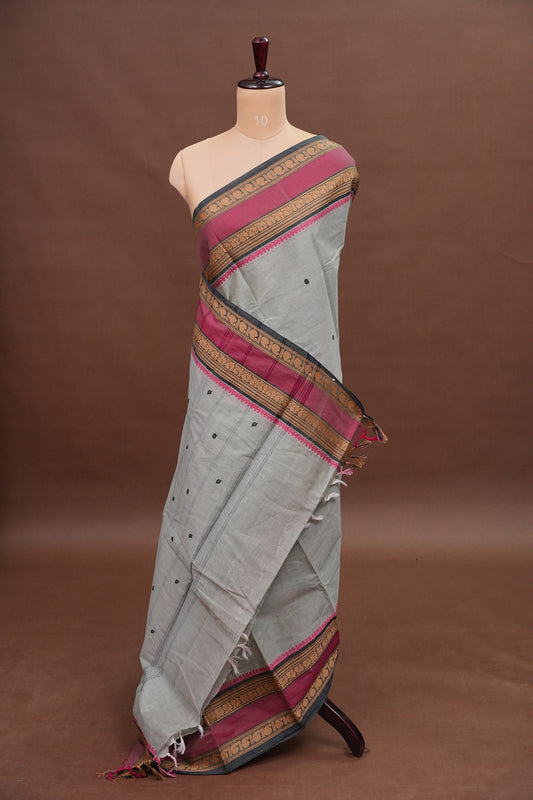 Kanchi Cotton Sarees - Grey