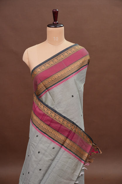 Kanchi Cotton Sarees - Grey