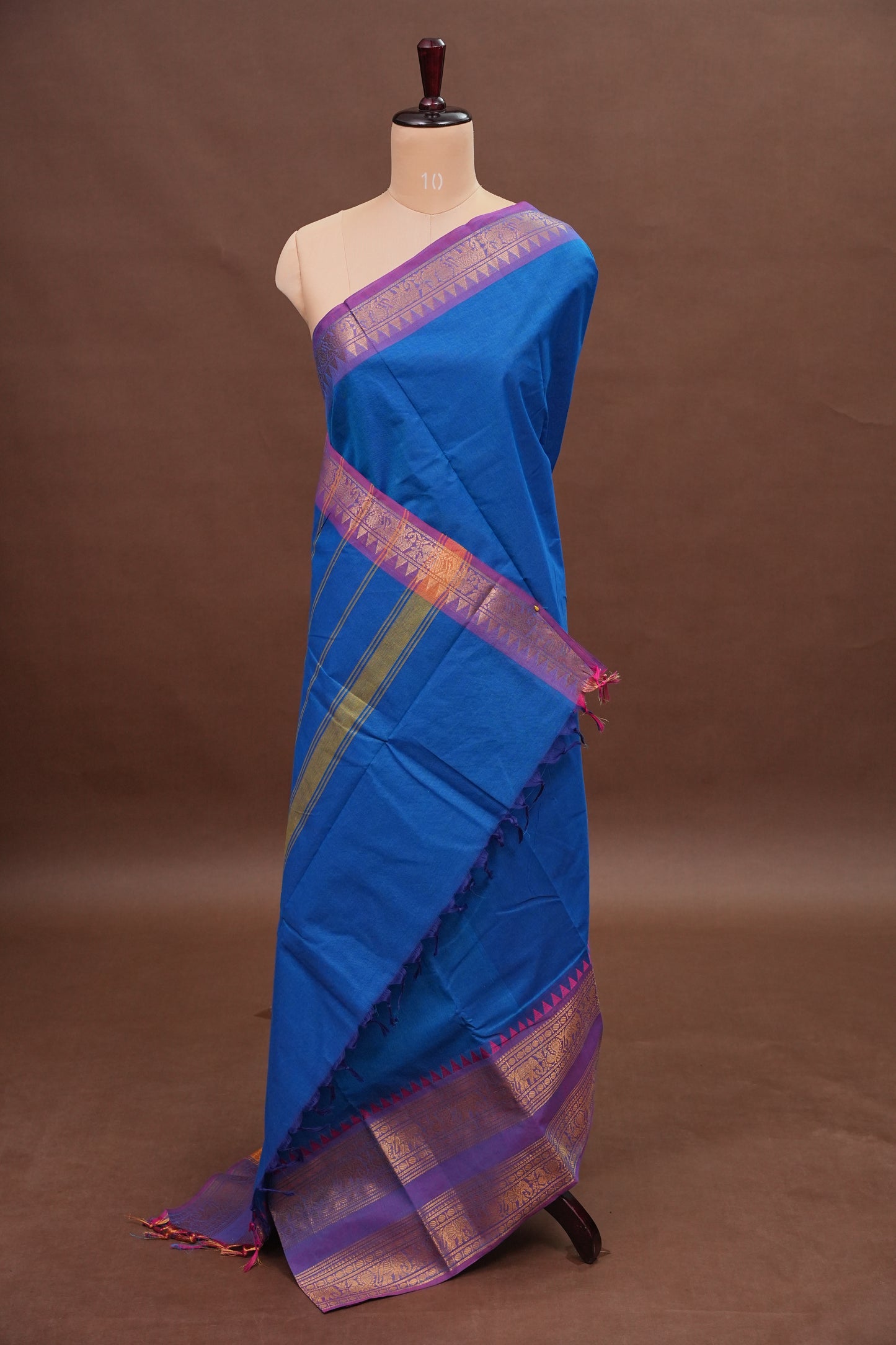 Kanchi Cotton Sarees - Ink Blue & Purple