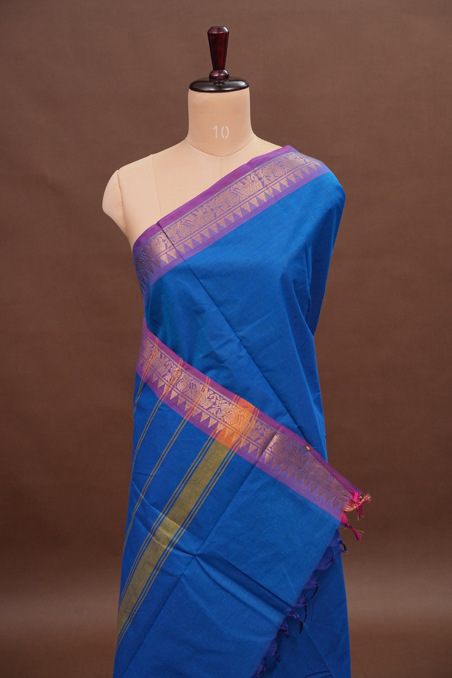 Kanchi Cotton Sarees - Ink Blue & Purple