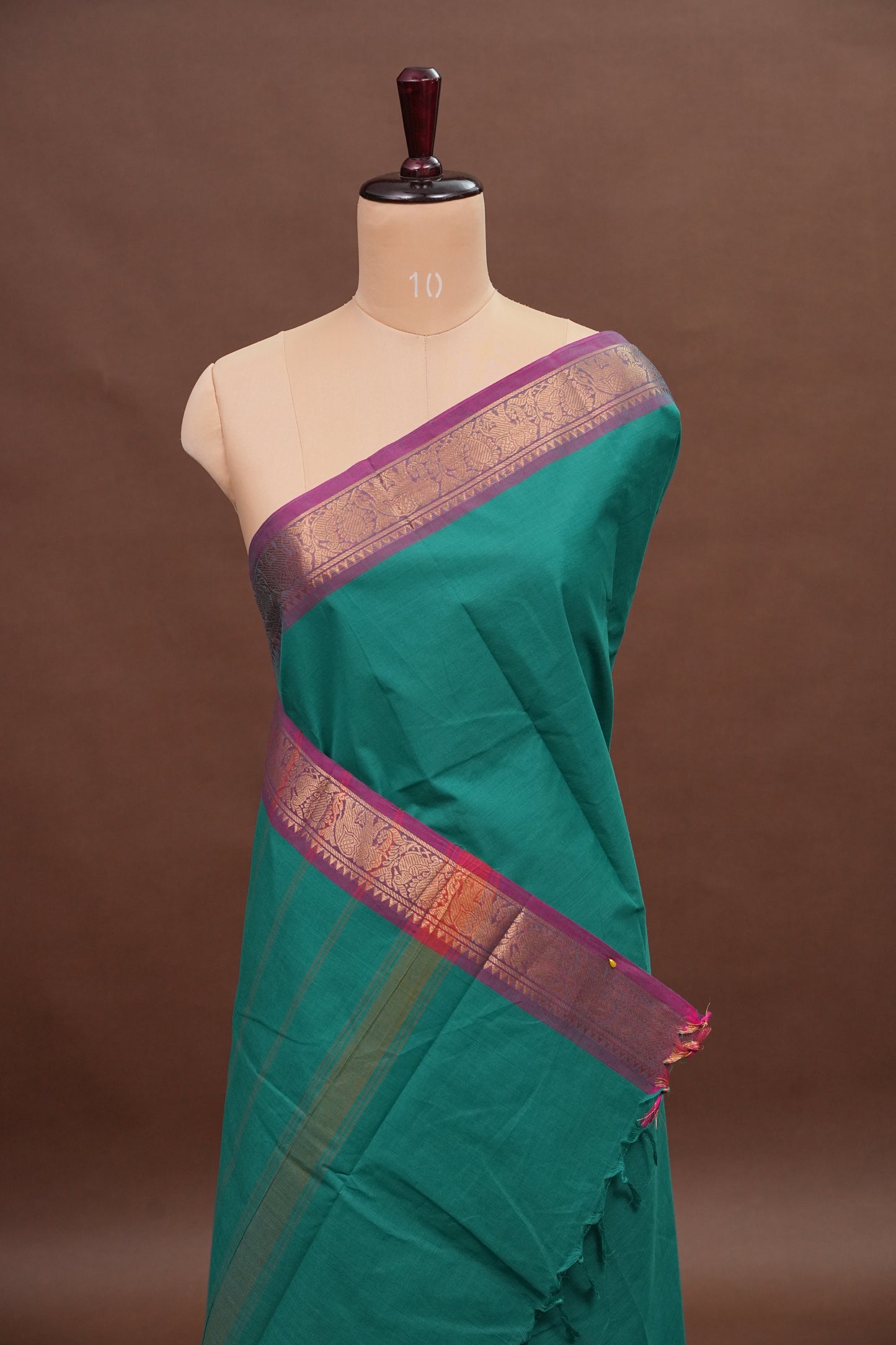 Kanchi Cotton Sarees - Turquoise Green