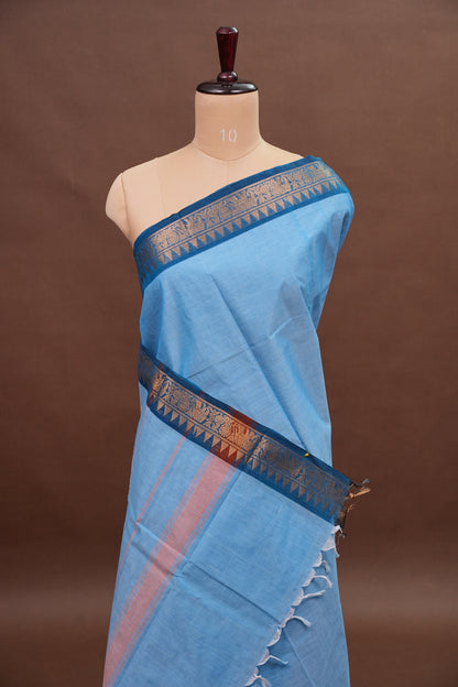 Kanchi Cotton Sarees - Baby Blue