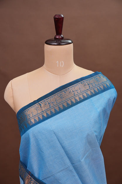 Kanchi Cotton Sarees - Baby Blue