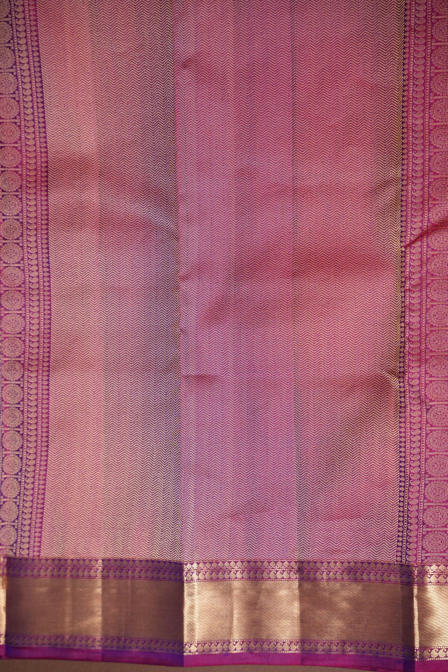 Peacock Blue & Purple Pure Kanchipuram Silk Saree|Silk Mark Certified