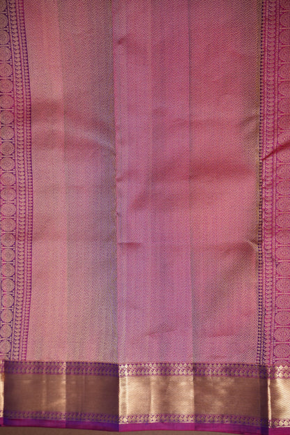 Peacock Blue & Purple Pure Kanchipuram Silk Saree|Silk Mark Certified