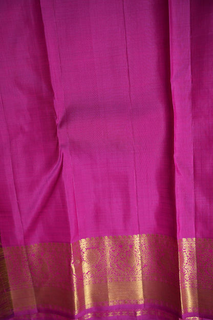 Pink & Gold Zari Pure Kanchipuram Silk Saree|Silk Mark Certified