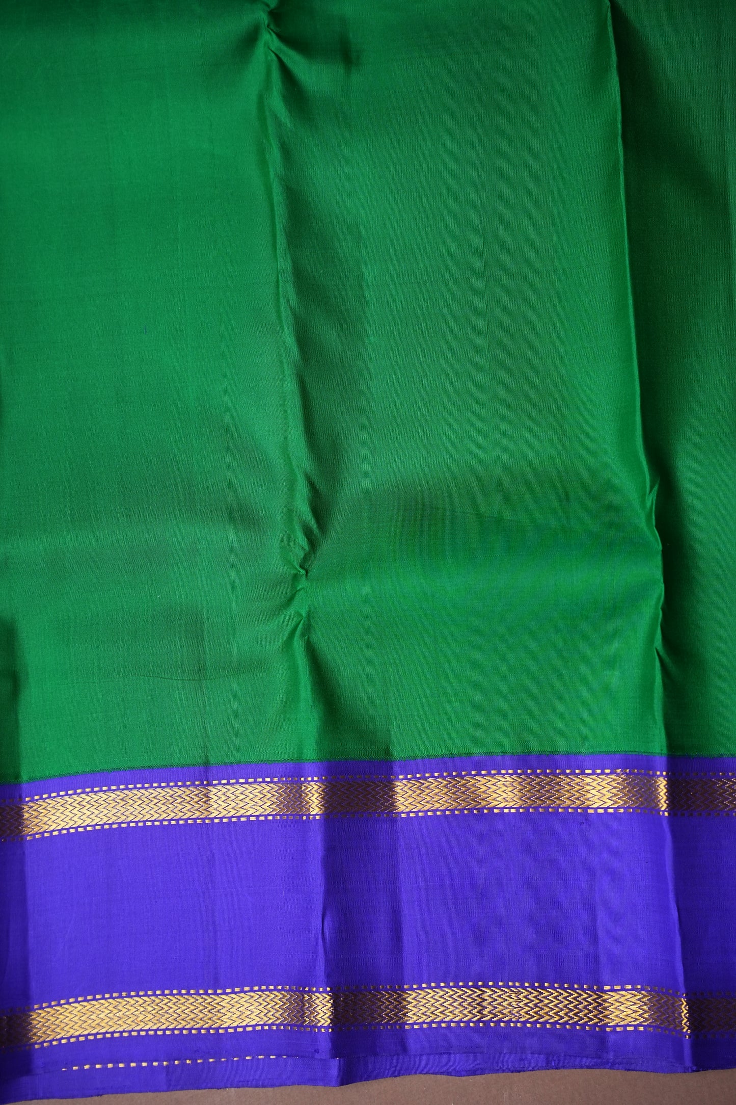 Emerald Green & Royal Blue Pure Kanchipuram Silk Saree|Silk Mark Certified