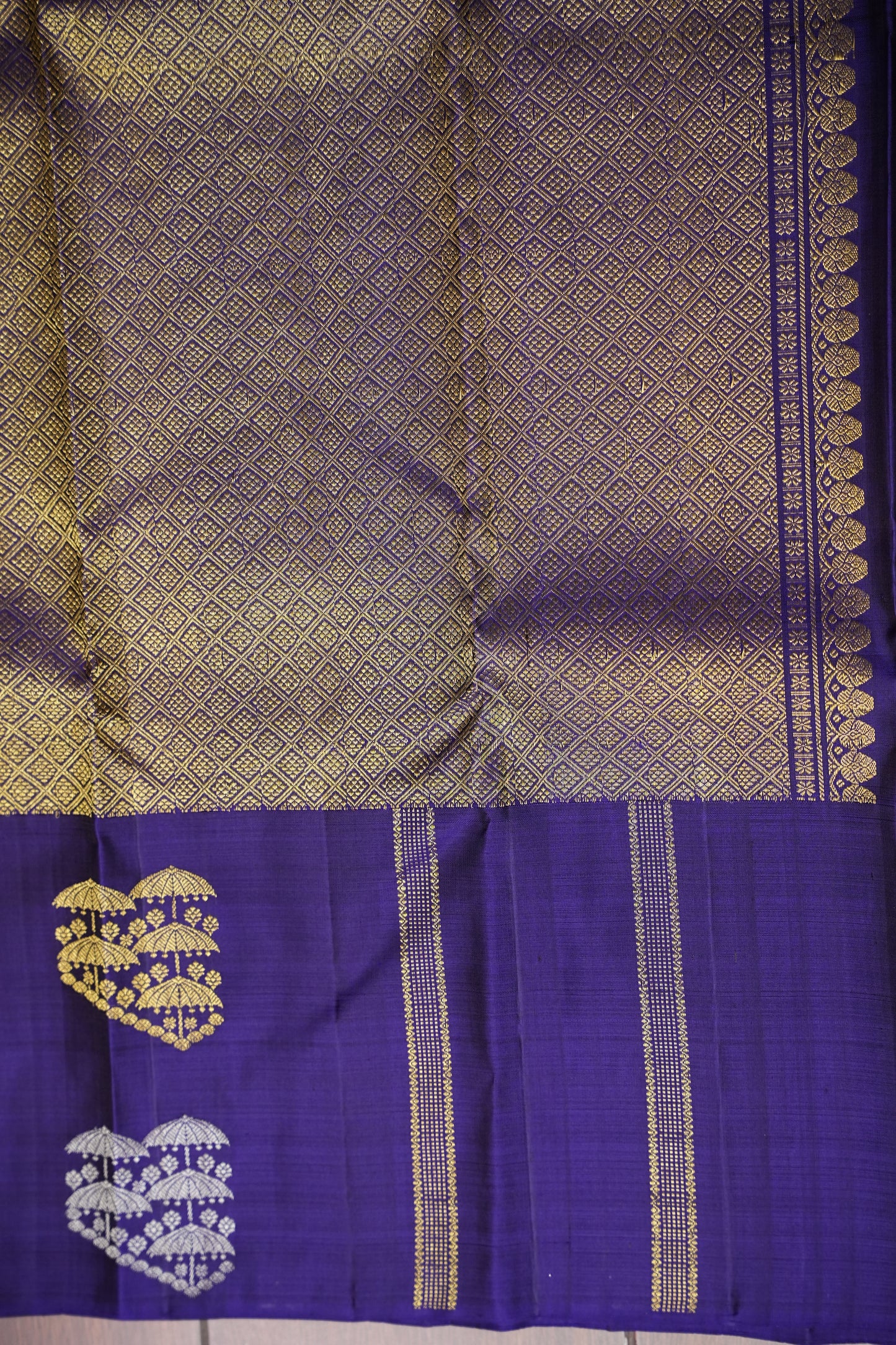 Emerald Green & Royal Blue Pure Kanchipuram Silk Saree|Silk Mark Certified