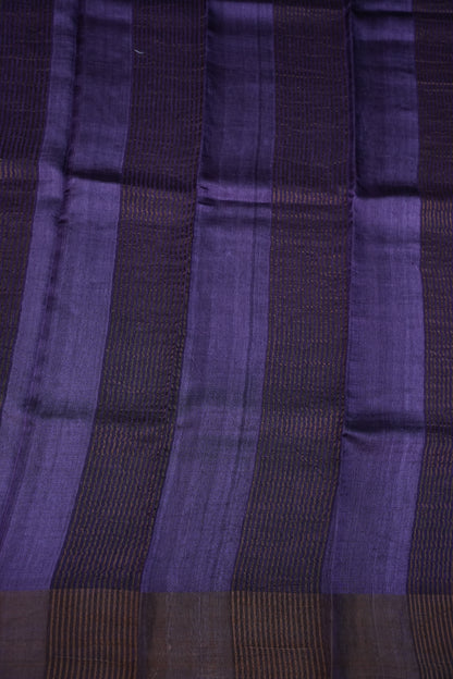 Pure Tussar Silk Saree with Floral Digital Print – Sage Green & Purple | Silk Mark Certified