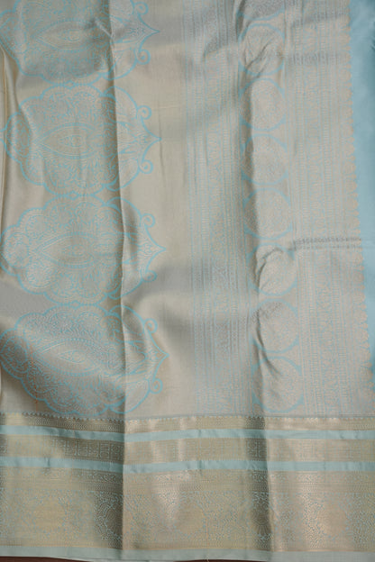 Kanchivaram Semi Silk Saree - Wine Floral with Aqua
