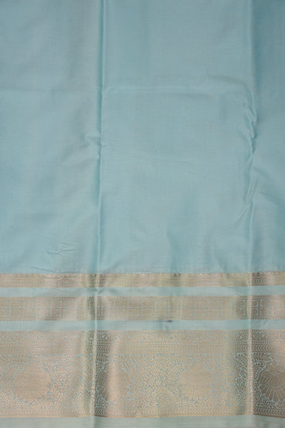 Kanchivaram Semi Silk Saree - Wine Floral with Aqua