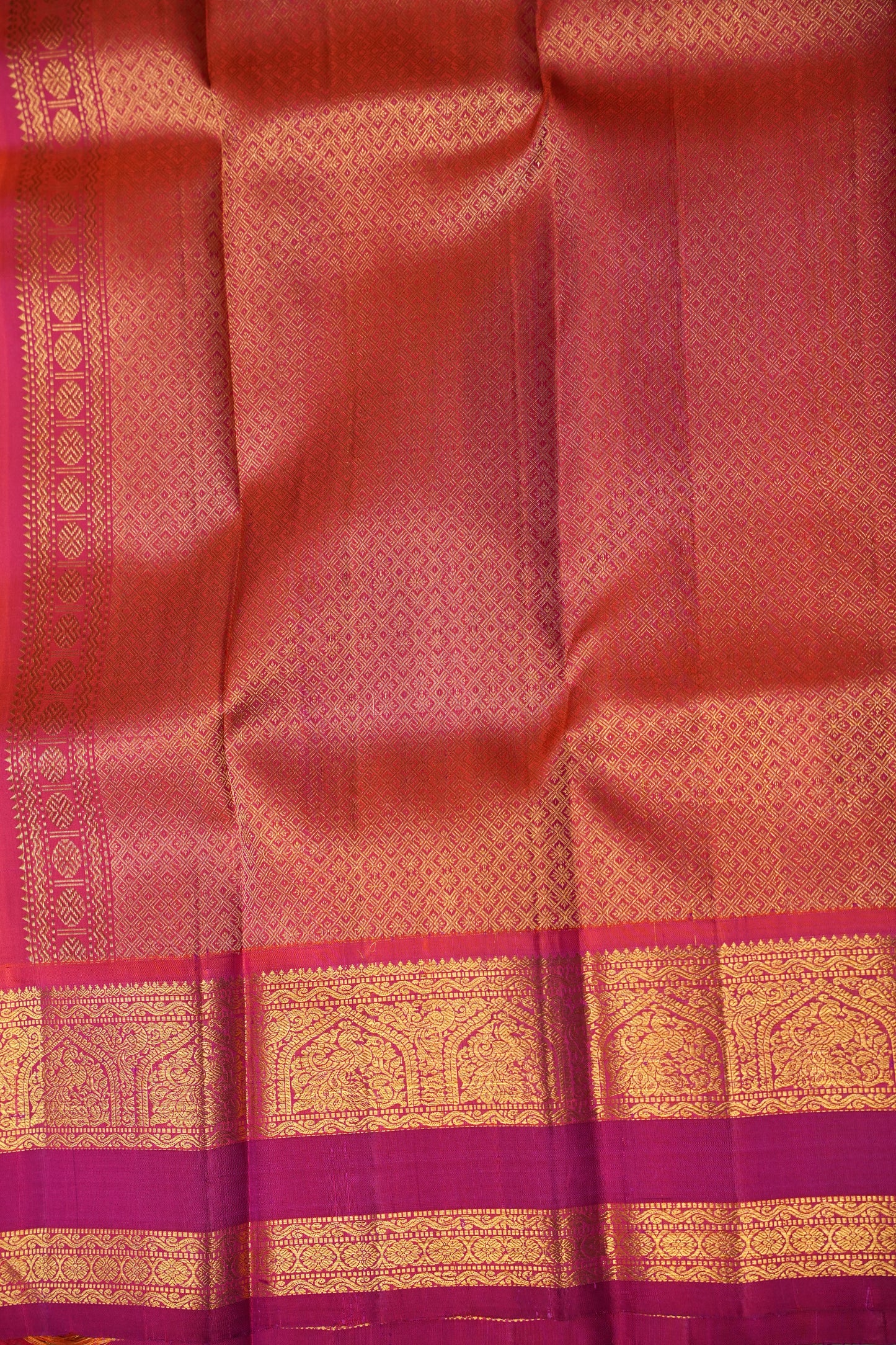 Baby Pink & Dark Pink Pure Kanchipuram Silk Saree|Silk Mark Certified