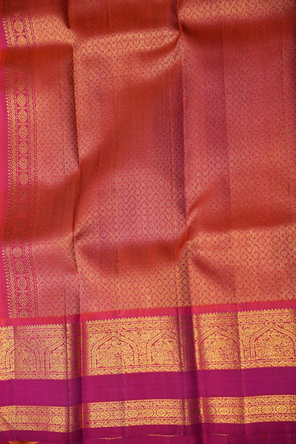 Baby Pink & Dark Pink Pure Kanchipuram Silk Saree|Silk Mark Certified