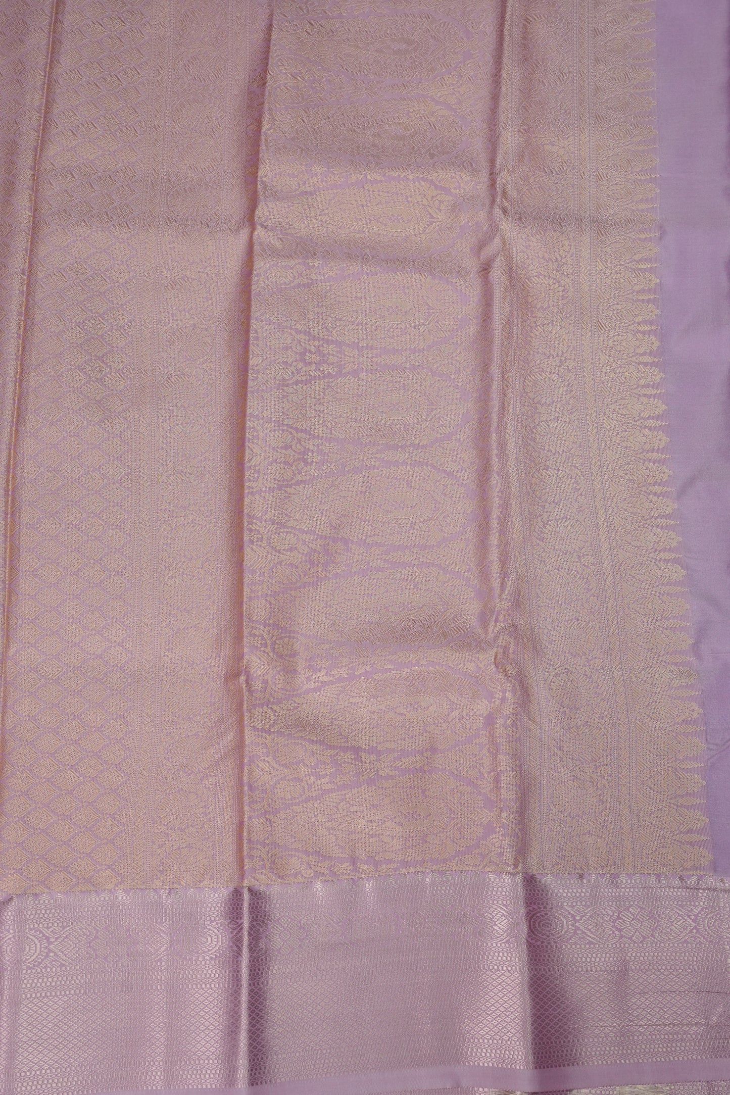 Kanchivaram Semi Silk Saree - Royal Blue with Baby Pink Border