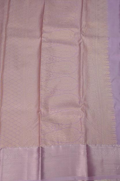 Kanchivaram Semi Silk Saree - Royal Blue with Baby Pink Border
