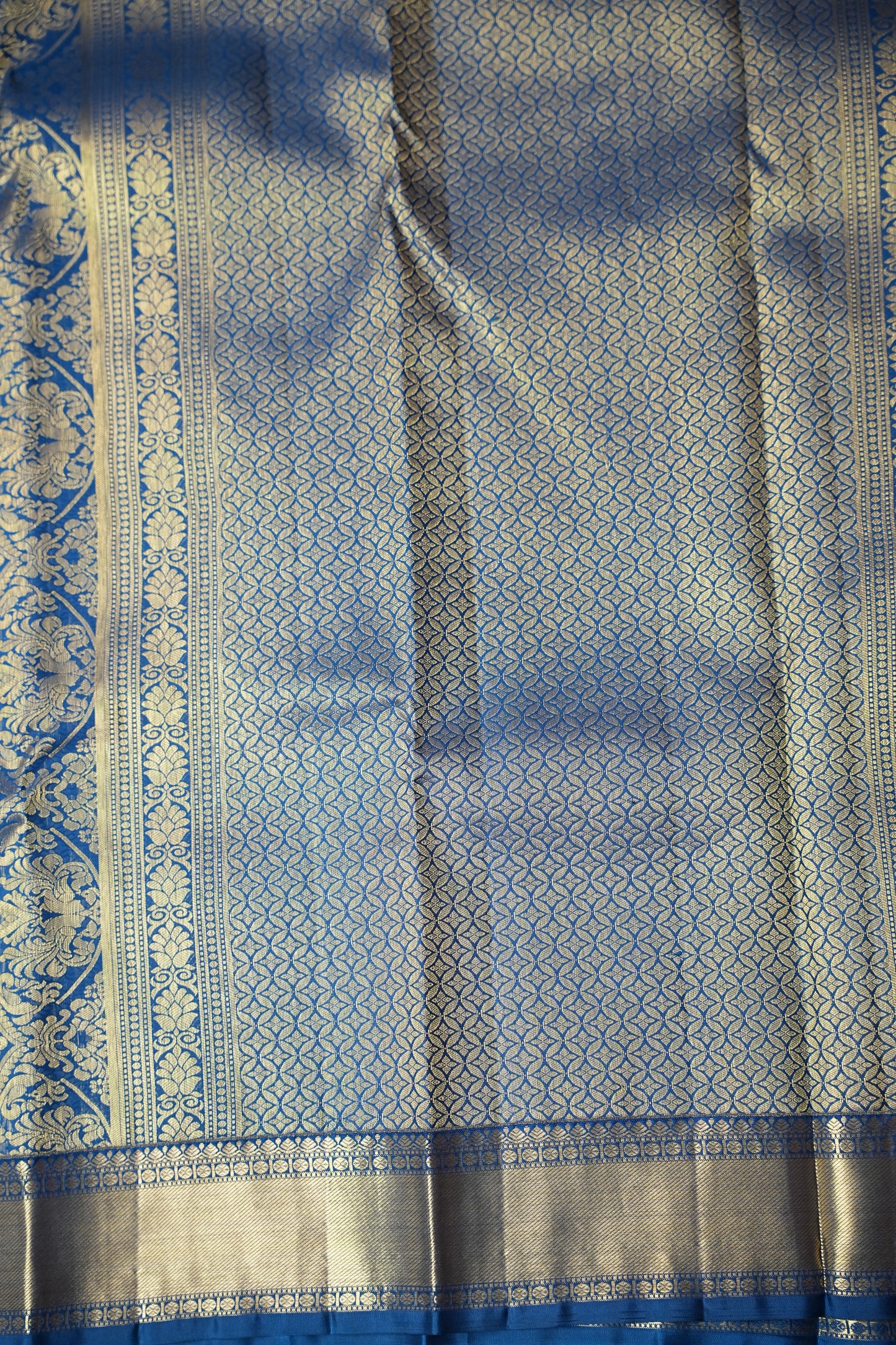 Candy Pink & Peacock Blue Pure Kanchipuram Silk with 2 Gram Gold Zari Weave|Silk Mark Certified