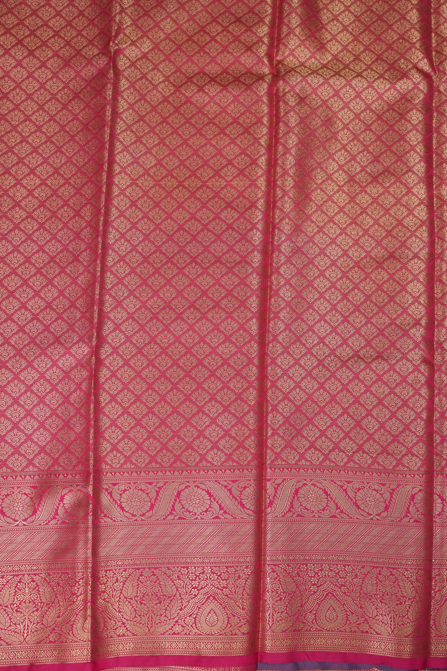 Cool Blue Semi Silk Saree with Vibrant Pink Zari Border