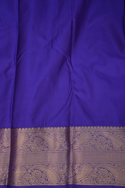 Kanchivaram Semi Silk Saree - Mustard Yellow with Royal Blue