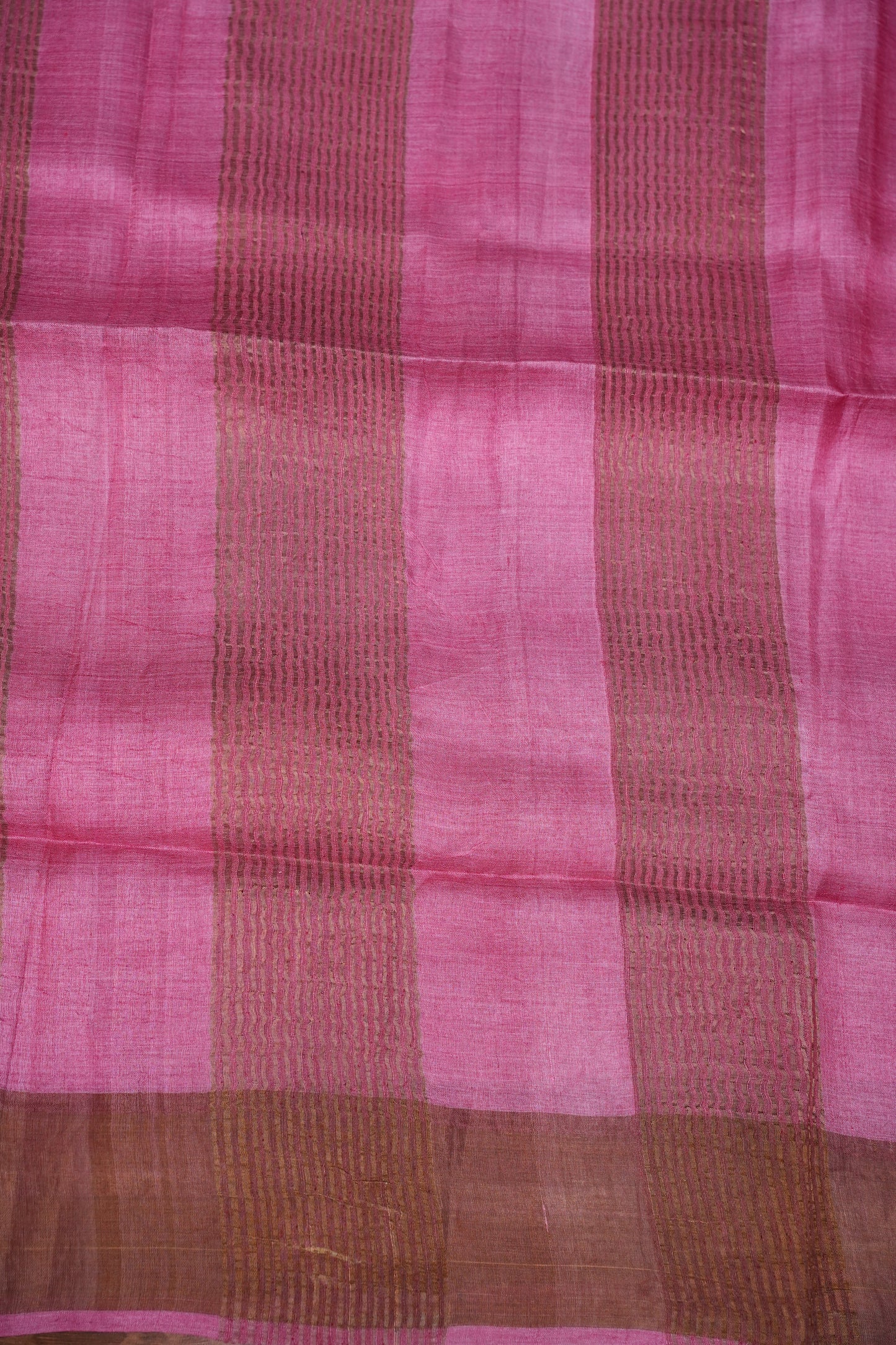 Pure Tussar Silk Saree with Floral Prints | Silk Mark Certified - Lavender & Pink