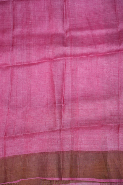 Pure Tussar Silk Saree with Floral Prints | Silk Mark Certified - Lavender & Pink