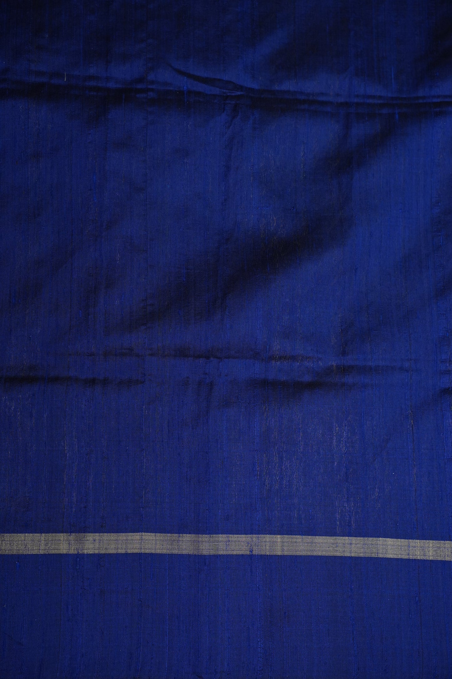 Pure Raw Silk Saree with Gold Buttas & Brocade Pallu – Blue and Navy