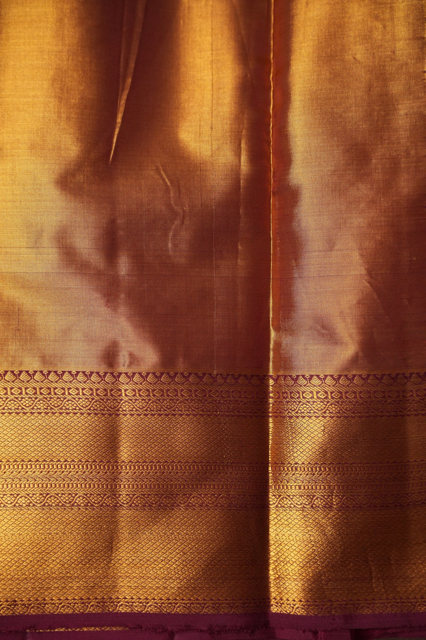 Lilac Purple & Deep Red Pure Tissue Kanchipuram Silk Saree|Silk Mark Certified