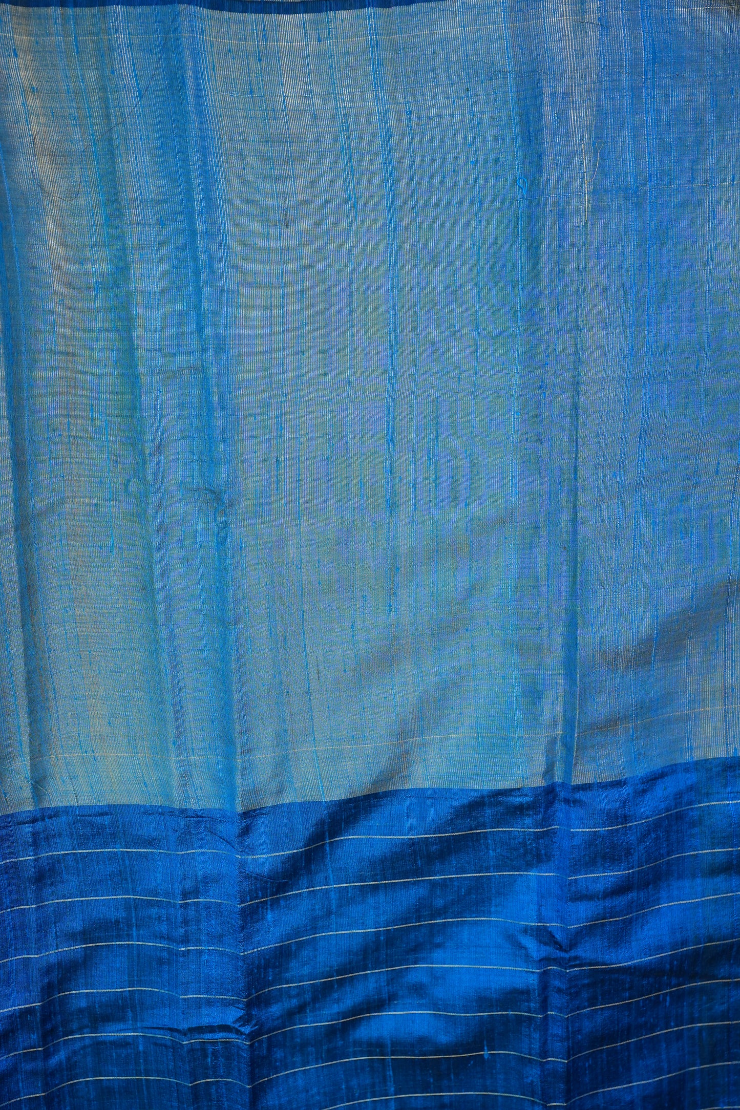 Pure Raw Silk Saree with Gold Checks – Royal Blue & Mustard Yellow