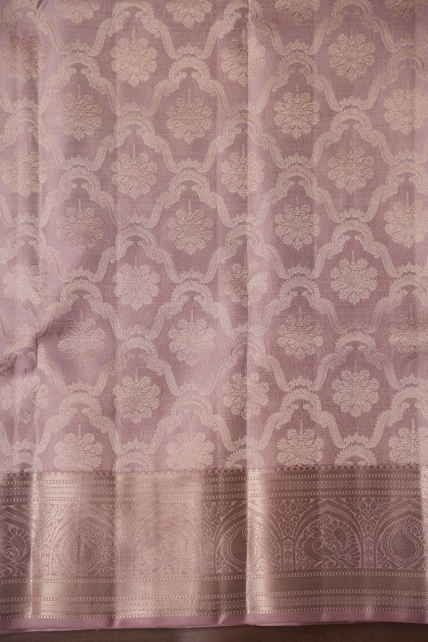 Pastel Nude Shade Pure Kanchipuram Silk Saree|Silk Mark Certified