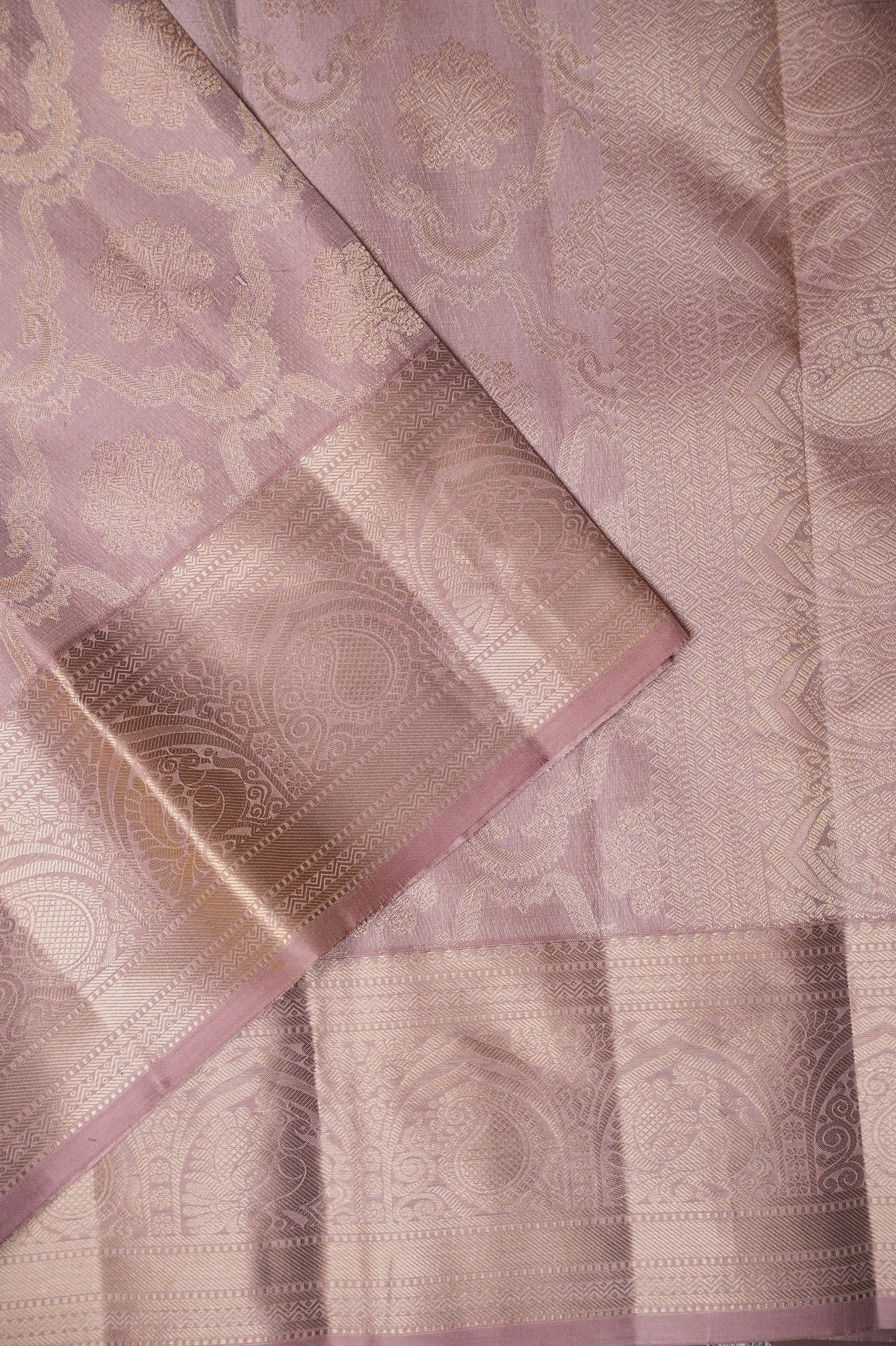 Pastel Nude Shade Pure Kanchipuram Silk Saree|Silk Mark Certified