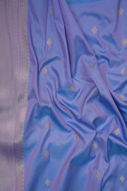 Kanchivaram Semi Silk Saree - Turquoise with Lavender